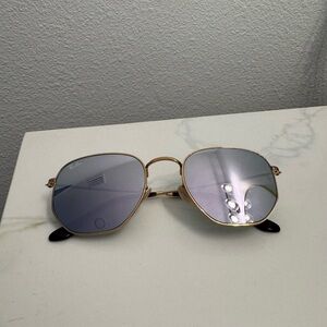 Ray-Ban Hexagonal Sunglasses with Gold Frame